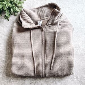90 Degree Reflex Mocha Full Zip Ribbed Hoodie Size Medium